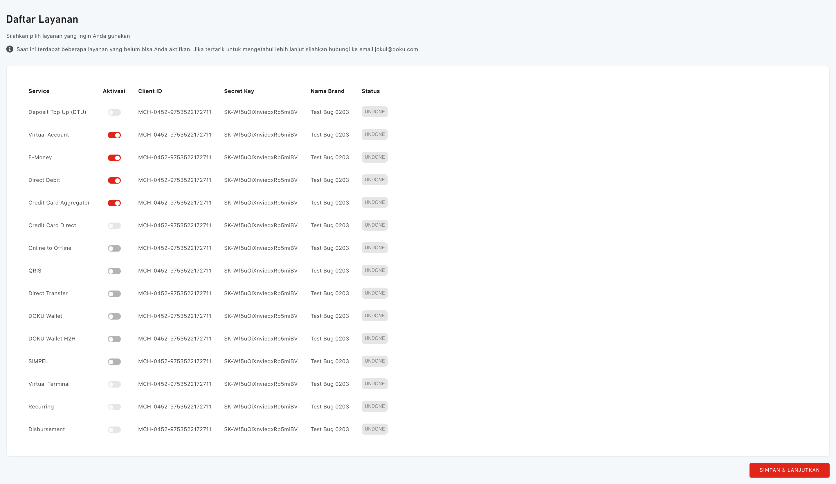 Service Activation Form