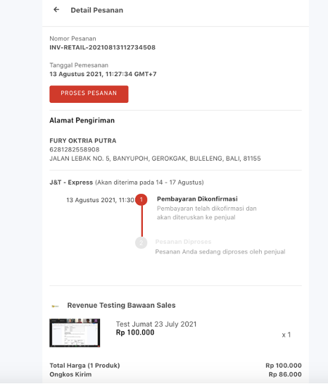 Merchant Tracking Page