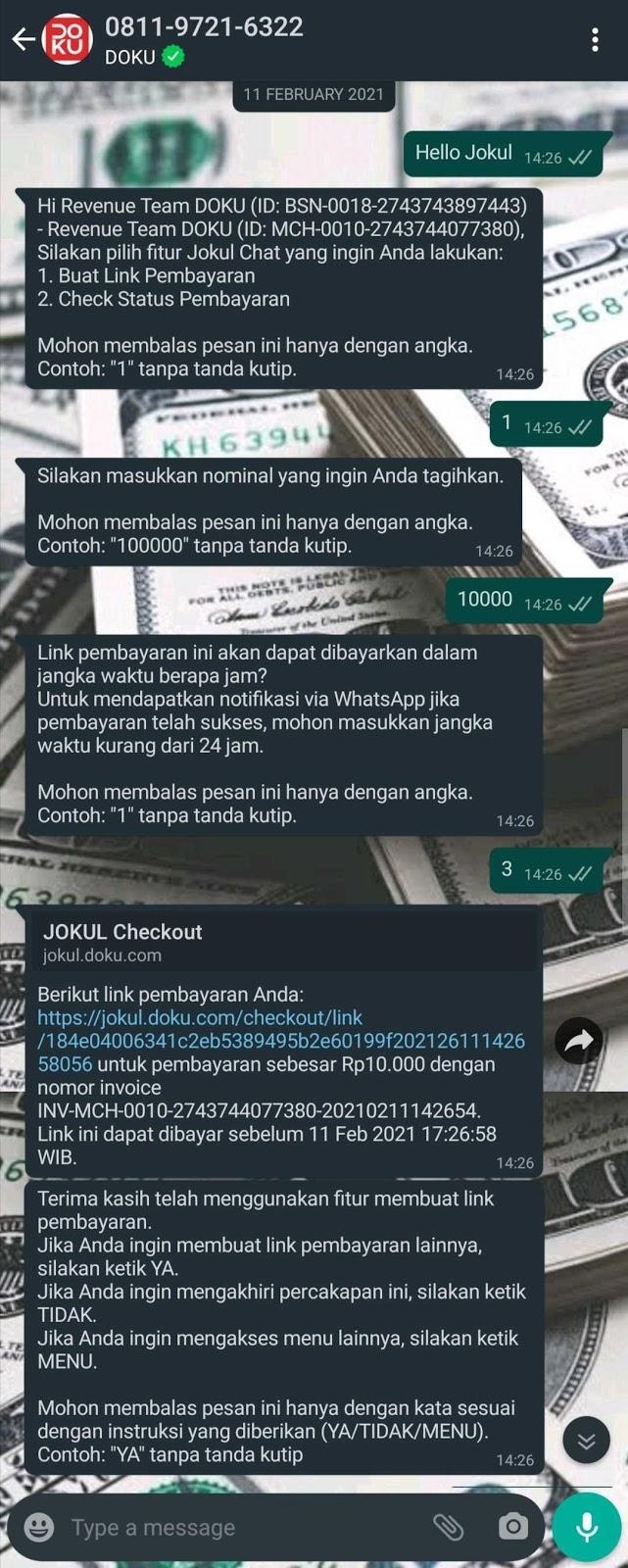 Generate Payment Link Flow in the WhatsApp
